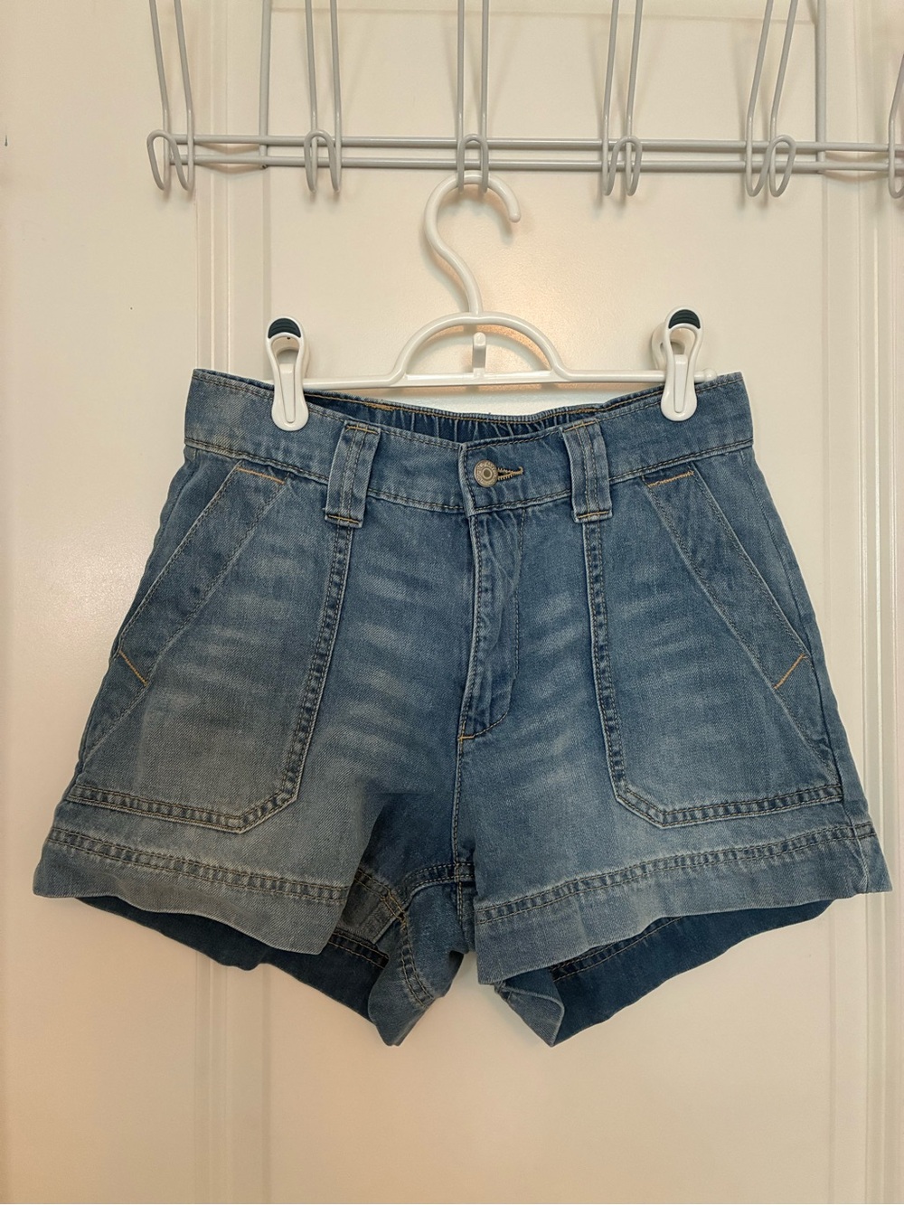 Old Navy High-Rise OG Chino Shorts | Utility Pocket Denim Shorts | Light Blue